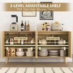 59" Sideboard Buffet Cabinet, Mid-Century Modern Console Table