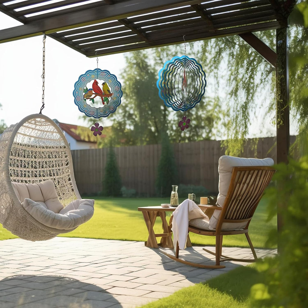 Birds Wind Spinner,Metal Wind Spinners for Outdoor,3D Double Sided Hanging Decor for Indoor,Outdoor,Unique Gifts for Women