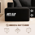 Afuson Cozy Square Ottoman, Comfortable Seating, No Assembly Required, Black