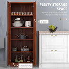 Modern 63 inch Pantry Storage Cabinet with Two Doors and Five Tier Shelves Focusing on Sleek Kitchen Organization and Space-Saving Solutions
