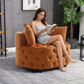 mikibama Round Barrel Accent Chair, Oversized Upholstered Sofa, Velvet High-Resilience Sponge Sofa Chair for Living Room, Bedroom, Apartment