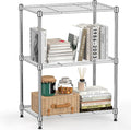 450 lbs Wire Storage Shelving 3-Tier Utility Shelving Unit Steel Organizer Wire Rack for Home,Kitchen,Office,Chrome(11.8" D x 17.7" W x 26.4" H)