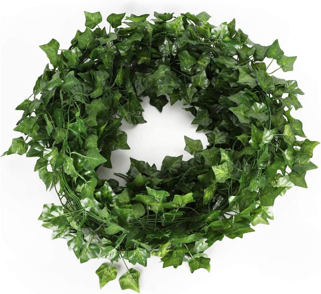 Unilove 84 feet 12 Pack Fake Vines Artificial Ivy Leaves Plants Hanging Greenery Plant Garland for Bedroom Office Wall Decor Indoor Outdoors (84Ft Ivy Leaves)