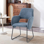 Mid-Century Modern Dining Chair, Upholstered Single Chair with Armrests, 350 lbs Weight Capacity, 22" Wide Seat, Chenille Fabric, Ergonomic Back Support for Kitchen/Dining Room/Cafe/Resturant