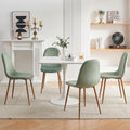 Howtek Dining Chairs Set of 4, Mid Century Modern Green Velvet Upholstered Kitchen Chairs with Backrest & Metal Legs for Living Room, Dining Room, Vanity