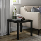 Oak Finish End Table – Sturdy, Water-Resistant, Minimalist, Easy Assembly for Small Spaces, 20” W x 20” D x 17.5” H (Black Oak)