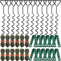 Sintuff 12 Set Tree Stakes and Supports Kit for Anti Hurricane Leaning Trees Straightening Heavy Duty 15. 75" Spiral Tree Stake with 13. 12 ft Ropes and 15. 75'' Support Straps (Army Green)