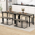 Giantex 4-Piece Dining Table Set for 4, Modern Kitchen Table and Chairs, Nesting Furniture Set with Bench & 2 Stools, Space-Saving Desk Set, Dinette Set for Small Place, Dining Room Restaurant (Grey)
