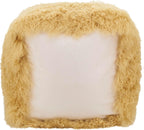 SARO LIFESTYLE Mongolian Lamb Wool Pouf Ottoman – Gold, 18” x 18” x 16” with Firm Insert, Luxury Textured Accent Footrest or Extra Seating