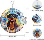 Rottweiler Dog Wind Spinners Outdoor Dog Memorial Gifts, 3D Metal Kinetic Hanging Garden Wind Spinner, Spinner Decor, Wind Sculptures for Outdoor & Indoor, Window, Yard Decor (Rottweiler 2)
