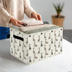 Greyhound Gifts Storage Bins & Boxes with Handles, Dog Foldable Basket for Organizing Dog Lovers Owners, Greyhound Christmas Storage Laundry Hampers for Bedroom Bathroom Clothes Toys Books