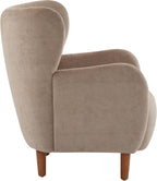 Christopher Knight Home Dolly Mid-Century Modern Velvet Upholstered Wingback Club Chair, Living Room Lounge Chair for Relaxation, Reading Armchair, Solid Wood Living Room Accent Chair, Camel+Brown