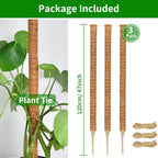 3 Pack Moss Pole, 47-Inch Moss Poles for Plants Monstera,Bendable Plant Support Stakes for Climbing Plants Indoor, Garden Trellis Plant Stick for Potted Plants, Pothos Philodendron