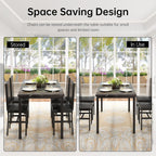 DKLGG 5-Piece Dining Table Set for 4, Faux Marble Kitchen Table Chairs Set of 4 with Upholstered Chairs, Modern Dining Room Table Set for Small Spaces (Black+Black)