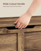 VASAGLE Storage Chest, 39.4 Inches Width Bench with 2 Safety Hinges | Farmhouse Style, for Entryway, Bedroom, Living Room, Honey Brown, SOFIE Collection ULSB061K01
