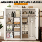 Unikito 71” Tall Kitchen Pantry Storage Cabinet with Adjustable Shelves | Large Farmhouse Storage Cupboard, Barn Doors, Sturdy and Deep, Versatile for Dinning Room, Bathroom, Living Room, White