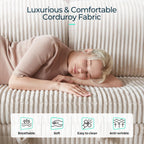 LINSY HOME Sectional Couches for Living Room, 81" L Shape 3 Seats, Beige | Sleeper sofa with pull out couch bed, corduroy couch with storage