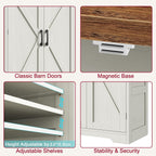 Yusong 72'' Farmhouse Kitchen Pantry Cabinet,Storage Cabinet with 4 Doors and Adjustable Shelves, Wooden Food Pantry Cupboard for Kitchen Dining Living Room Bathroom, Antique White with Wood Top
