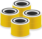 Core 300 Pet Care Replacement Filter for LEVOIT Core 300 Core 300-P Core 300S Vortex Air Air Purifier, 3-in-1 H13 Grade True HEPA High-Efficiency Activated Carbon, Core 300-RF-PA, 4 Pack, Yellow