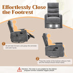 Manual Swivel Rocker Recliner Chair for Adults, Overstuffed Reclining Glider Chair for Nursing with Vibration Massage & Heat, Living Room Rocking Recliner 3-Stage backrest, Chenille Fabric Dark Gray