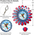 Hummingbird Animated Wind Spinner - 12In 3D Kinetic Hanging Sculpture, Creates Flying Hummingbird Animation Effect | Outdoor Garden Yard Decor, Unique Gift for Mom/Dad/Women/Men & Christmas