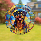 Rottweiler Dog Wind Spinners Outdoor Dog Memorial Gifts, 3D Metal Kinetic Hanging Garden Wind Spinner, Spinner Decor, Wind Sculptures for Outdoor & Indoor, Window, Yard Decor (Rottweiler 2)