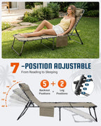 KingCamp 400LBS Tanning Chair with Face Hole, Beige