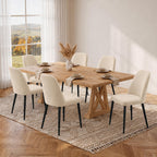 Upholstered Dining Chairs Set of 4, Chenille Fabric Modern Dining Room Chairs, Mid-Century Side Chairs, Kitchen Chairs for Living Room, Restaurant, Cafe, Comedor, Beige