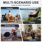 Oversized Camping Chair for Adults, 500 LBS Heavy Duty Folding Chair, Plaid | Big & Tall Adults, Padded Camping Chair, 600D Oxford Fabric, Cup Holder, Side Pocket, Lawn Chair, Beach, Fishing