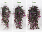 RECUTMS Artificial Hanging Plants Fake Ivy Plant Faux Plants Hanging UV Resistant Artificial Plants for Outdoor Garden Porch Decor Indoor Table Wall Room Office Decoration(Fuchsia)
