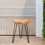 Greenage Cedar Roots Naturally Live Edge Side Table 16" x 14" x 21" Height Natural Wood End Table for Living Room Bedroom Home Decor Wooden Plant Stand