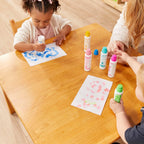 ECR4Kids 30in x 30in Square Hardwood Table with 16in Legs and Two 8in Chairs, Kids Furniture, Honey, 3-Piece | Durable rubberwood, GREENGUARD Gold Certified, ANSI/BIFMA Compliant, 2-3 years, 74 lb seat capacity, classroom & home use