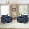 Modern Oversized Accent Chairs Set of 2,Chenille Cloud Sofa Chair with Deep Seat,Upholstered Armchair with Extra Thick,Comfy accent chairs Reading Chairs for Living Room Bedroom Apartment BLUE