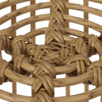 Boho Style Polyethylene Rattan Side Table, Cage Frame Structure with Tightly Wrapped Handcrafted Wicker
