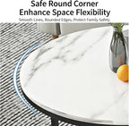 Nesting Tables Set of Round Coffee TableNesting Tables | Set of Round Coffee TableSmall Nesting Coffee Table with Adjustable Non-Slip Fee, White Marble Top Stack Nesting Tables