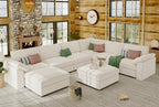 EASE MOOSE Oversized Sectional Modular Sofa,Comfty U Shape Sectional Modern Deep Seat Couch,White Modular Cloud Couch