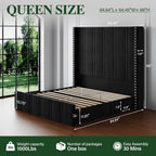 Queen Bed Frame with Extra Tall Headboard