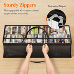 Lifewit DVD Storage Bags, Clear PVC Media Organizer with Handles, 2 Pack | Clear PVC with zipper and handles. Holds 180 DVDs (90 per bag). For Blu-ray, VHS, games, books, albums. Space-saving.