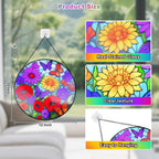 Sunflower Stained Glass Window Hanging - Wildflowers Suncatcher for Indoor Window, Floral Stained Glass Decor for Garden, Home, Outdoor, Sun Catchers Birthday Gift for Women,Lovers and Mom 12 Inch