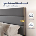 Allewie Modern Full Size Platform Bed Frame with 4 Storage Drawers