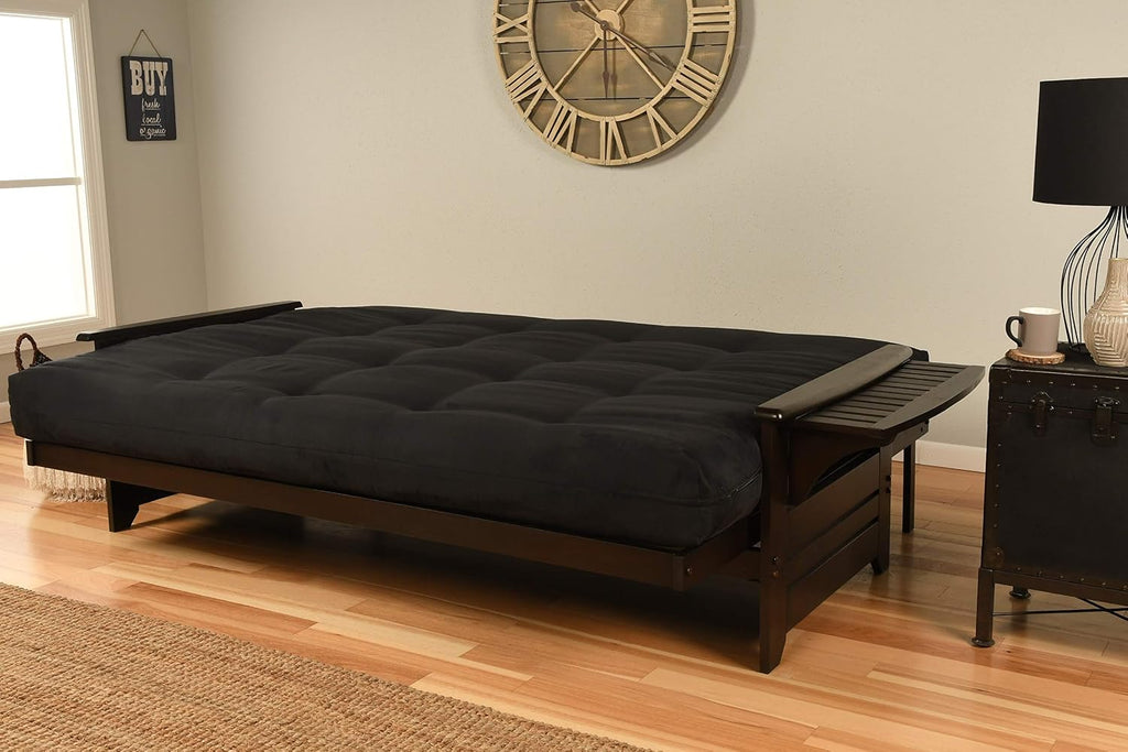 Kodiak Furniture Phoenix Futon Set, Suede Black, Queen