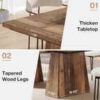 Tribesigns Dining Table for 4-6, 63-Inch Modern Kitchen Table with Sturdy Tapered Wood Leg, Rectangular Dinner Table with Large Tabletop for Dining Room, Kitchen, Living Room, Natural