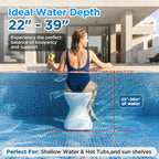 18" Pool Stool for Underwater, Pre-Weighted No-Assembly in-Pool Bar Stool, Adjustable Feet, Vinyl-Safe for Underwater Seating, Swim Up Chair for Shallow Sun Shelf (1 Pack)