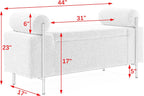 Storage Ottoman for Bedroom 44" with Safety Hinge, Upholstered Entryway Bench, Modern Linen Foot Rest with Arms,for Bedroom, Living Room, Entryway (Beige)