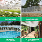 Aluminum H Connectors - Fits 4mm, 6mm, 8mm, or 10mm Twin-Wall Greenhouse Panels, Join 2 Pieces of Panels Together, 4-Foot Length, 10 Pieces (10mm Aluminum H Connectors - 4ft)