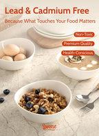 Sweese Porcelain Bowls Set - 6 Inch, 18 oz, White, for Soup, Cereal, Fruit, Rice, Set of 6 - Microwave, Dishwasher, Oven Safe