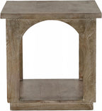 Moti Archie Contemporary End Table Finished in North Creek Brown Solid Wood