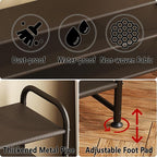 Shoe Rack 3 Tier Long Storage Organizer Wide Metal Shoe Shelf for Closet Entryway Brown