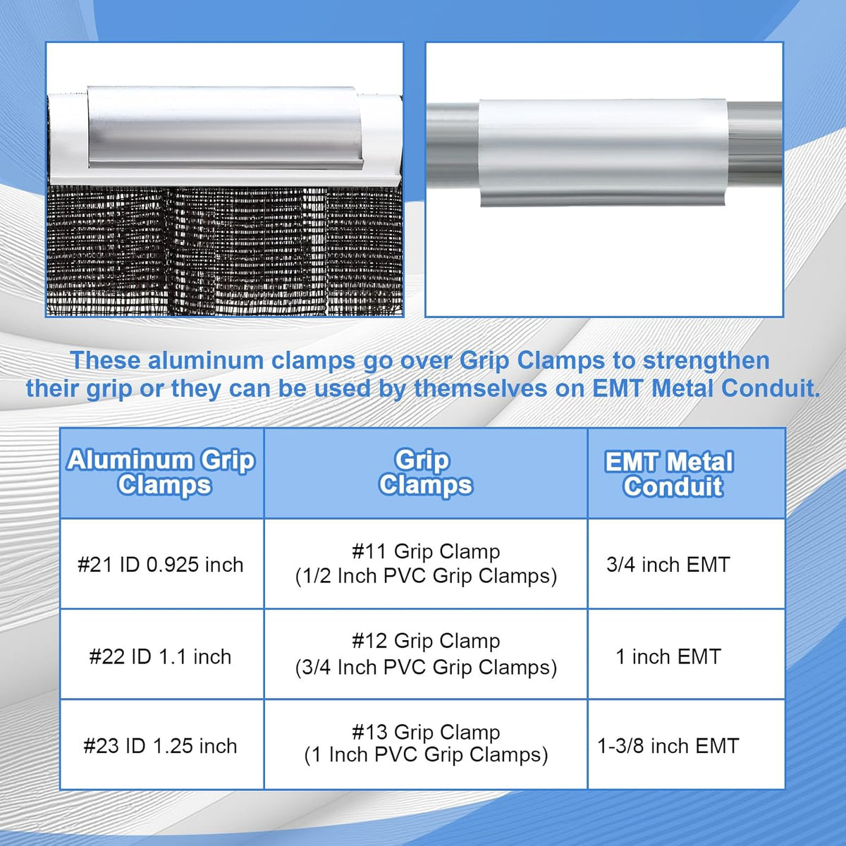 25 Pcs Aluminum Greenhouse Clamps, 1.1 x 3 Inch, Row Covers, Dog Beds, Quilting Frames Shelters, Shades, Netting (fit 3/4 Inch PVC Pipe Tube Clip)