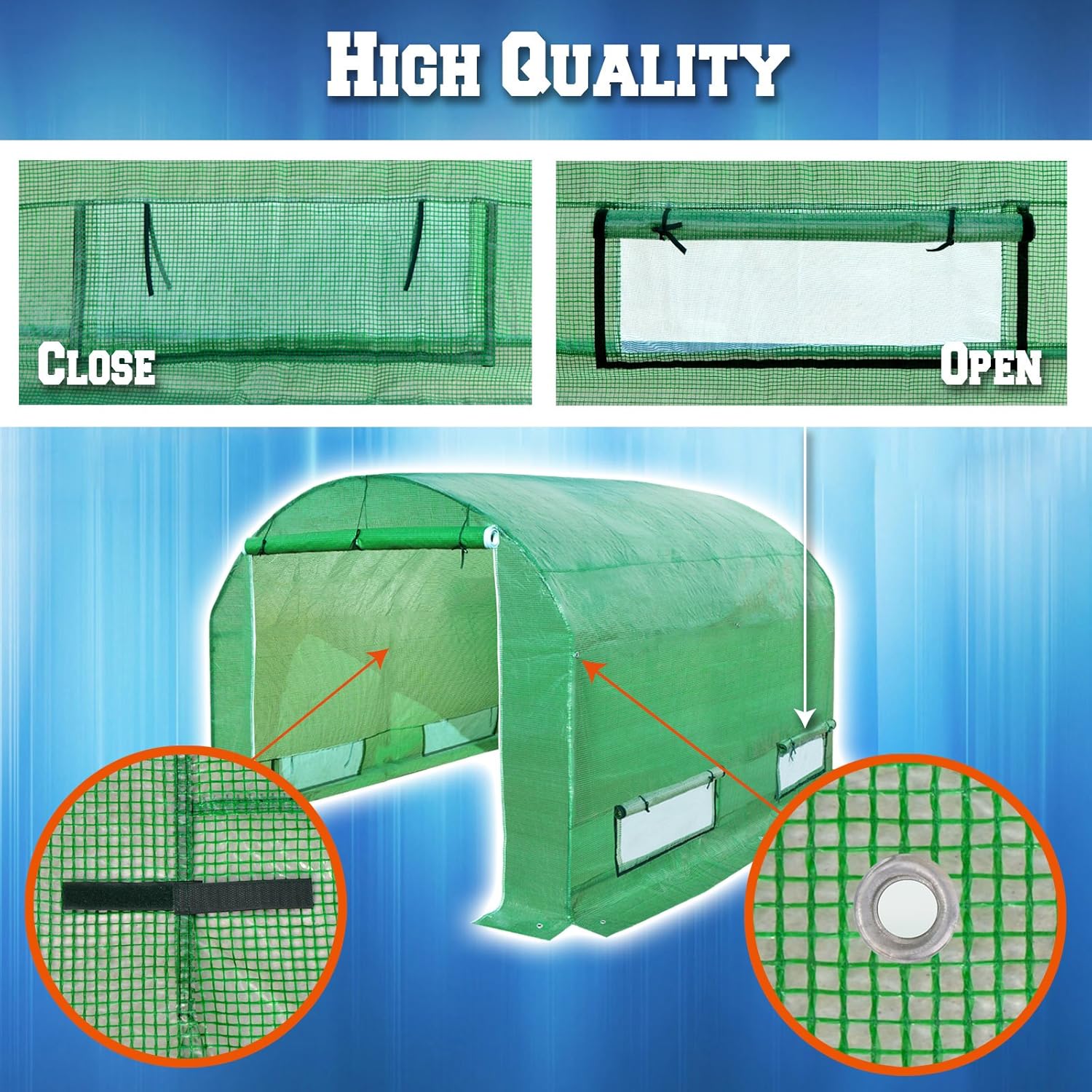 Strong Camel Greenhouse Replacement Covering for Outdoor Larger Hot Garden House , Support Arch Frame Climbing Plants/Flowers/Vegetables (10' X7'X6', Cover)